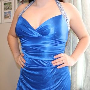New City Triangles Blue Prom Formal Dress